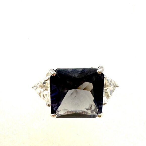 Lab Alexandrite Ring Sterling Silver 925 Square Cut, June Birthstone Size 9 - Picture 6 of 6